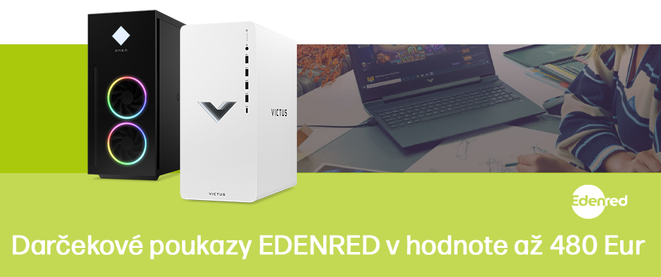 Získajte poukážky EDENRED v hodnote až 480 eur za nákup consumer desktopov a notebookov HP 